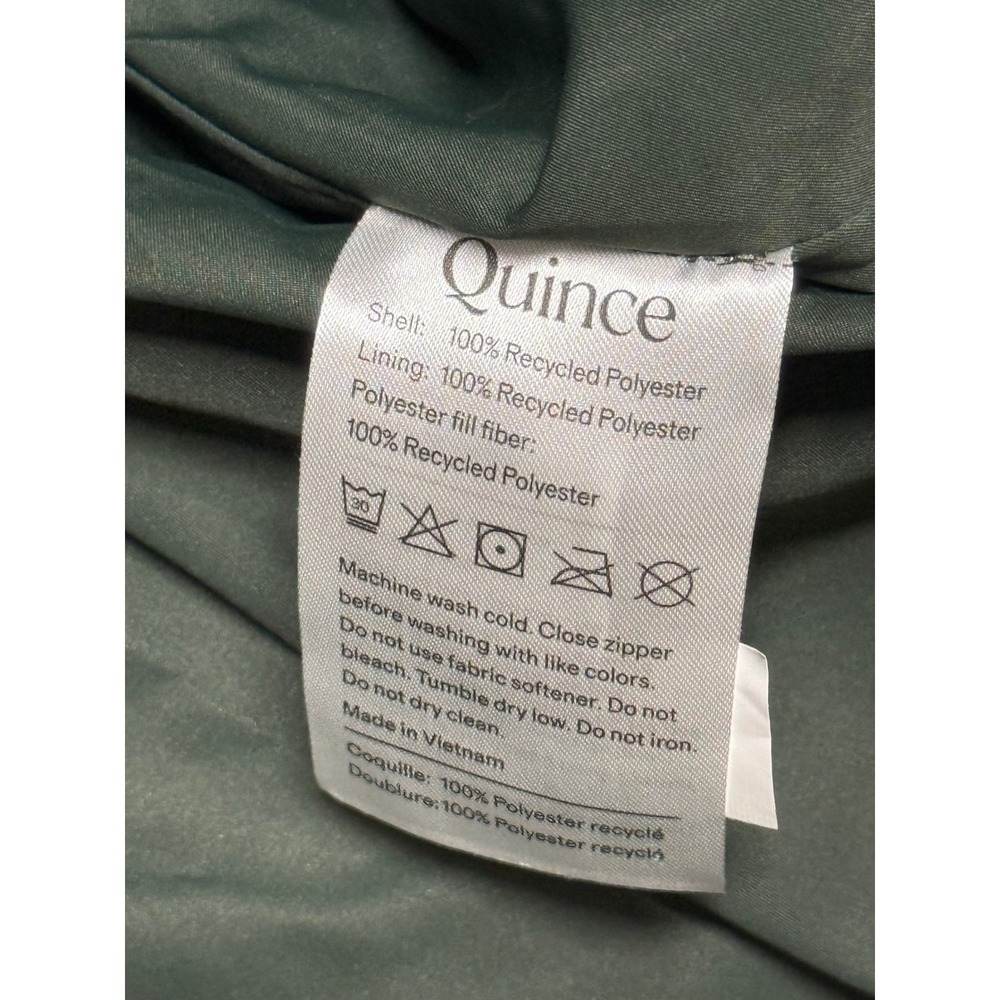 Quince Womens Recycled Polyester Quilted Liner Jacket Forest Green Large L - Picture 6 of 6